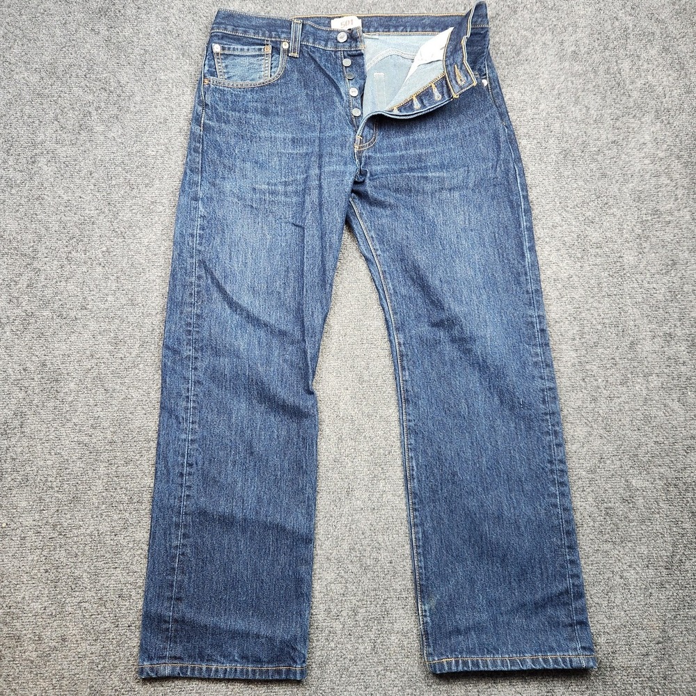Levis 501 Jeans Mens 34x29 Blue Med Wash Straight Regular Denim Button Fly